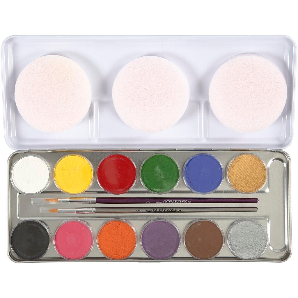 Vandsminkepalette Ass. Farver 12 Frv.