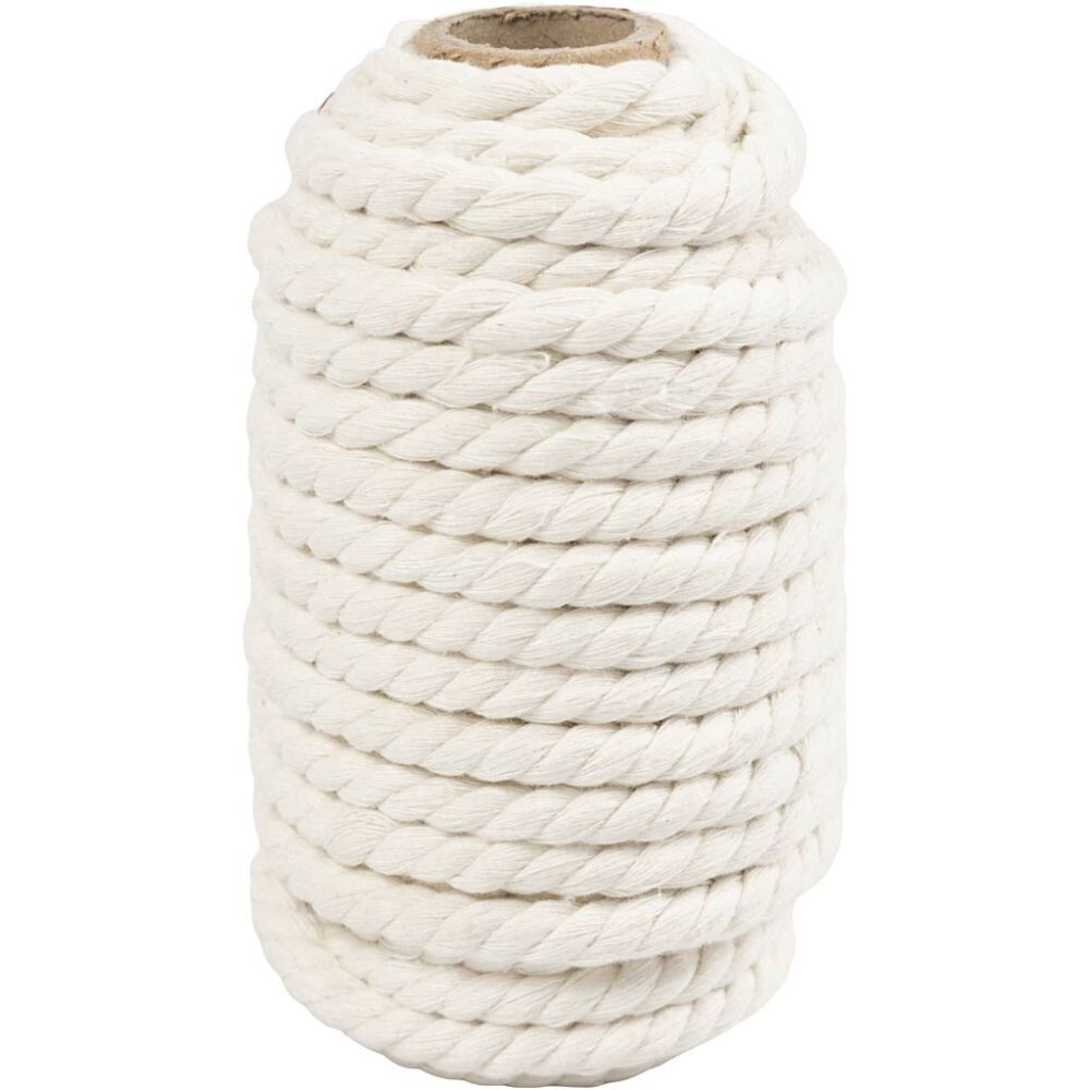 Macramé reb, L: 12 m, diam. 8,5 mm, råhvid, 300 g/ billede