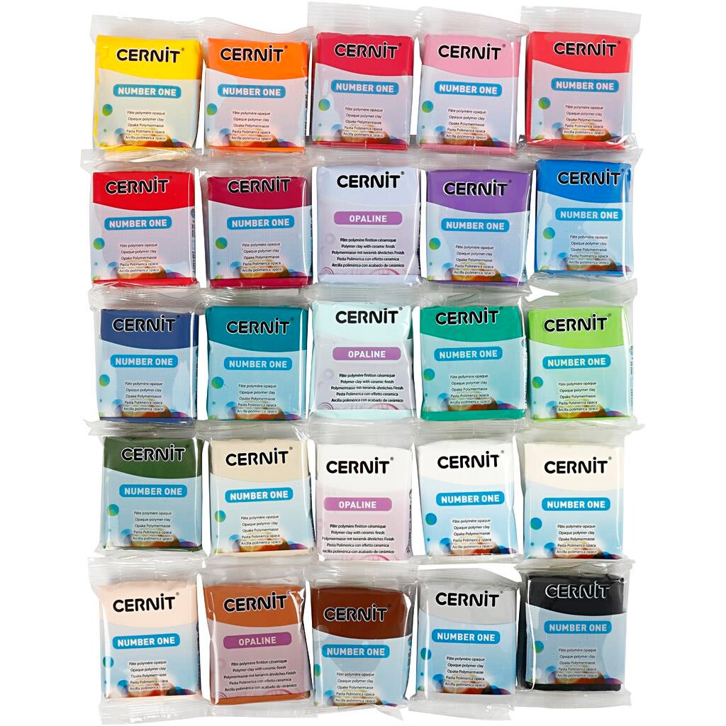 Cernit, ass. farver, 25x56 g billede