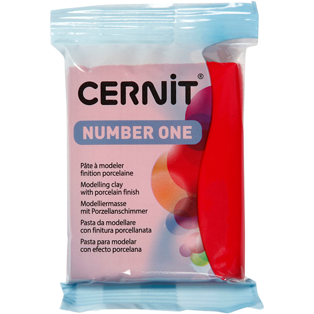 Cernit, julerød, 56 g billede