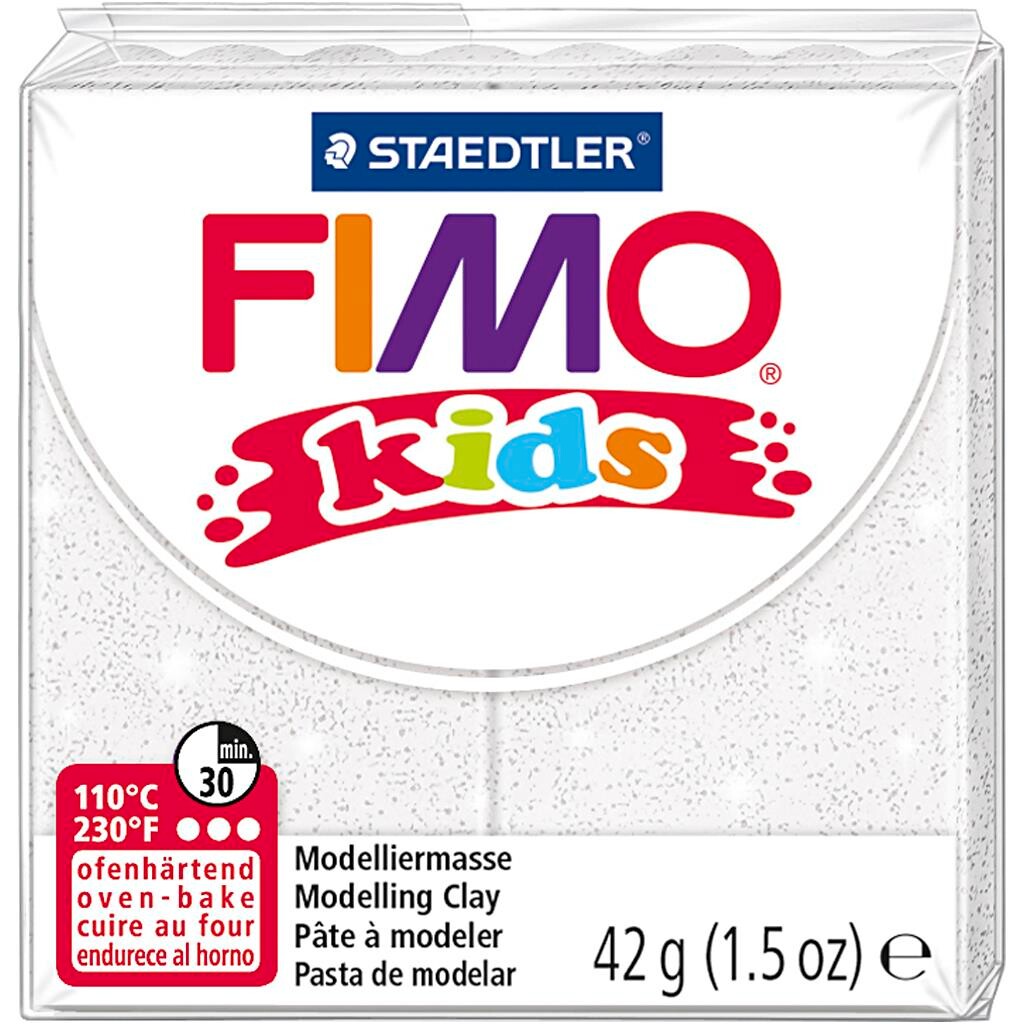 FIMO® Kids ler hvid glitter 42 g billede