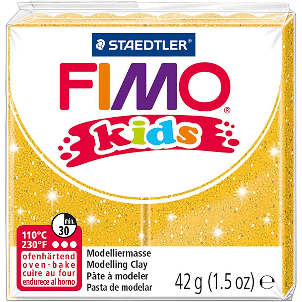 FIMO® Kids ler guld glitter 42 g billede