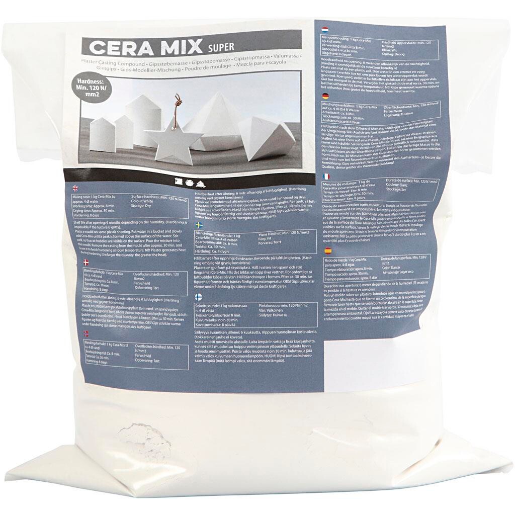Cera-Mix Super støbemasse - 5 kg, Hvid billede