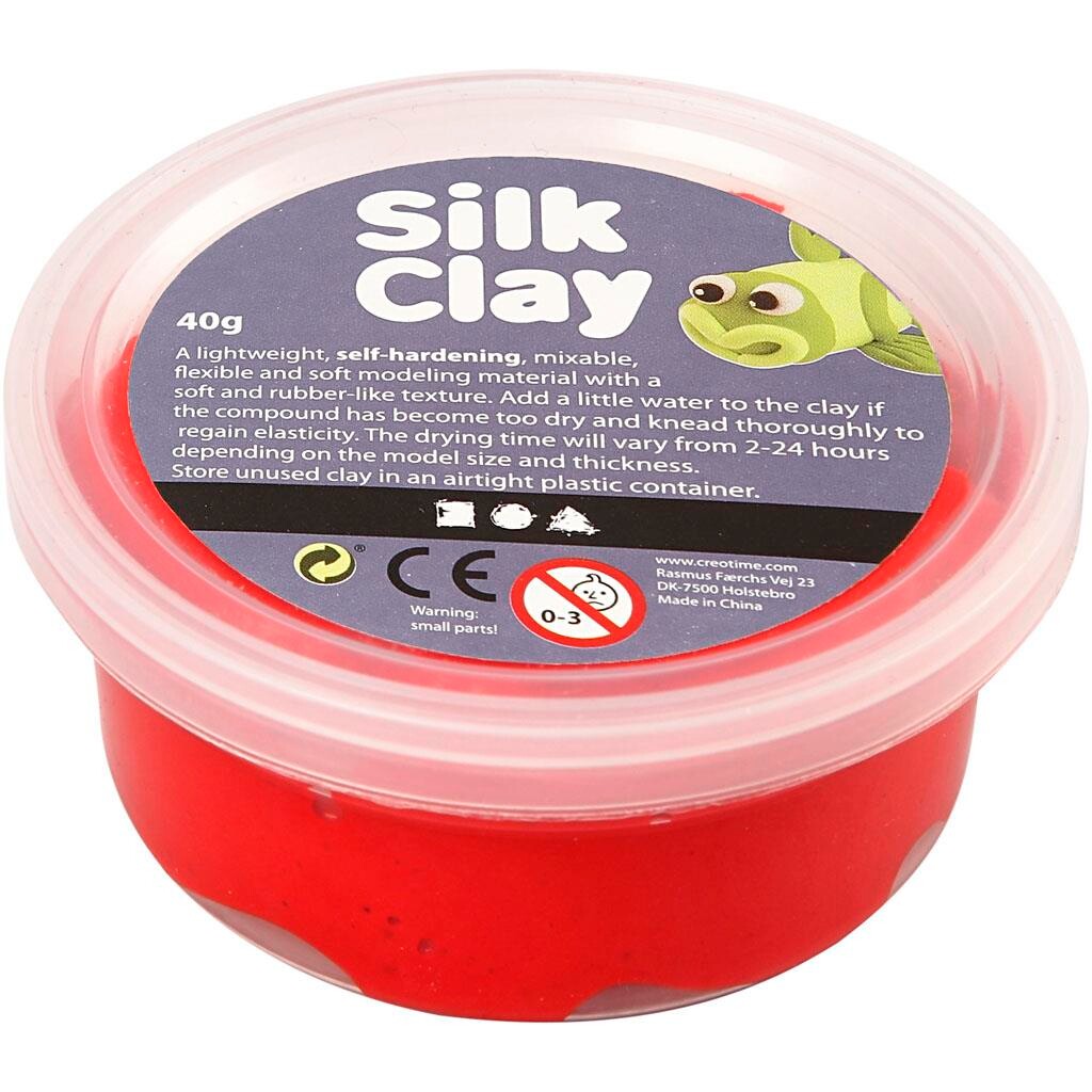 Silk Clay, rød, 40 g