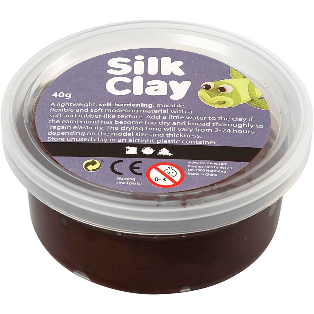 Silk Clay, brun, 40 g billede