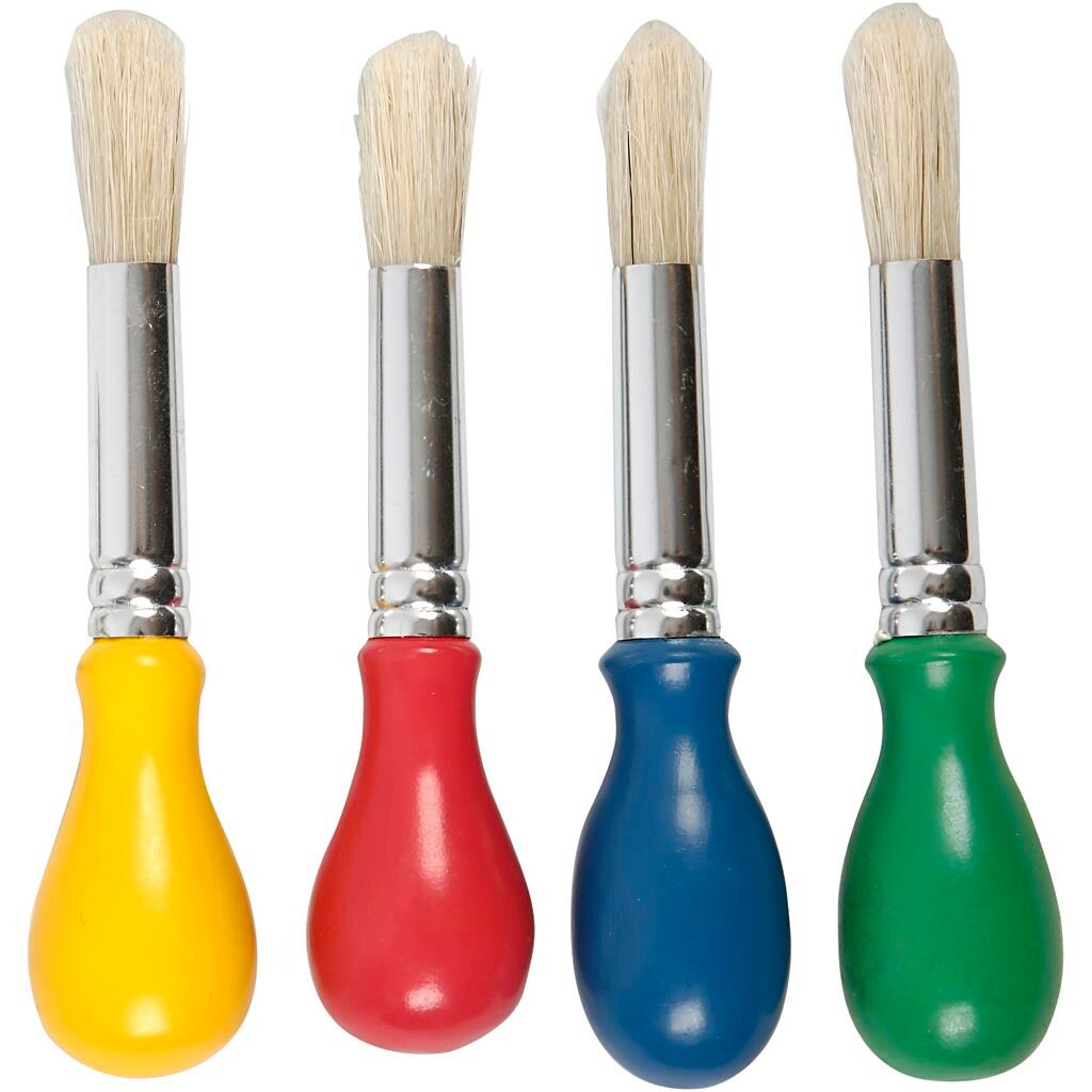 Børnepensler - Diam. 13 mm, 4 forskellige farver billede