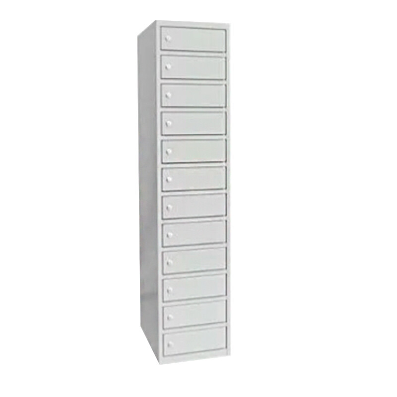 Pc Skab 1x400 Med El Cylinderlås 12 Rum Lysgrå