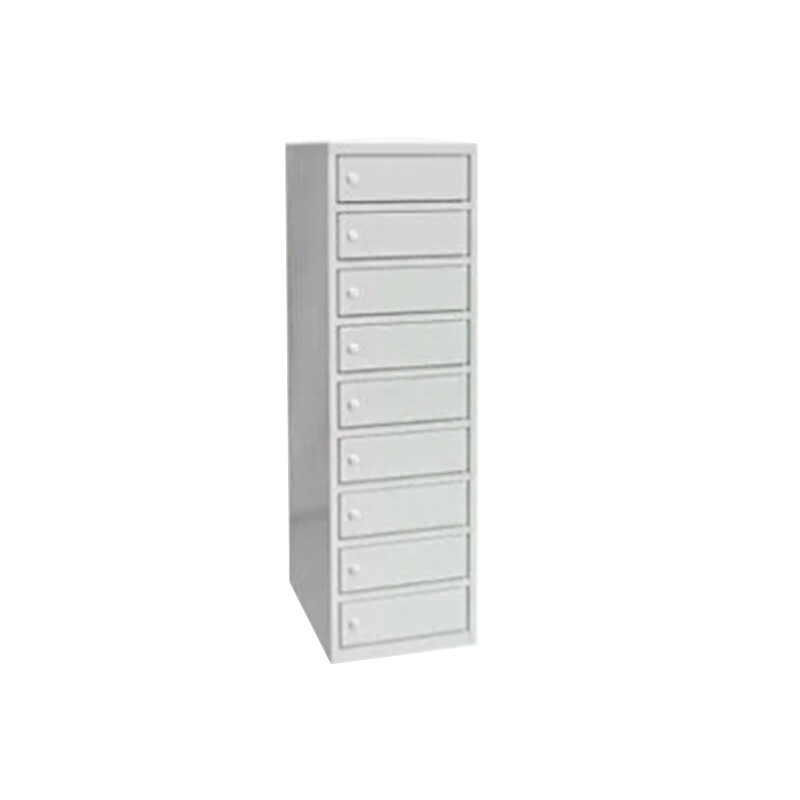 Pc Skab 1x400 Med El Cylinderlås 9 Rum Lysgrå