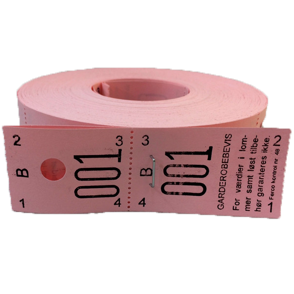Ferco NR. 48 garderobenumre med 2 x 500 ark i rosa
