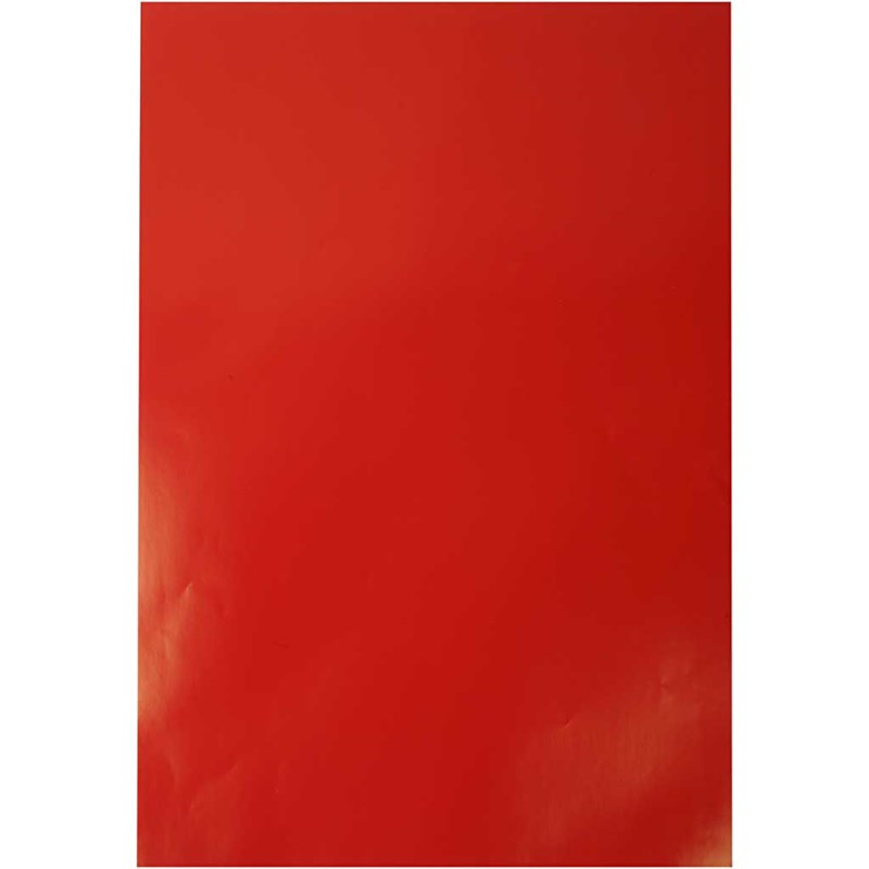 Glanspapir i ark, 32 x 48 cm - Rød, 25 ark