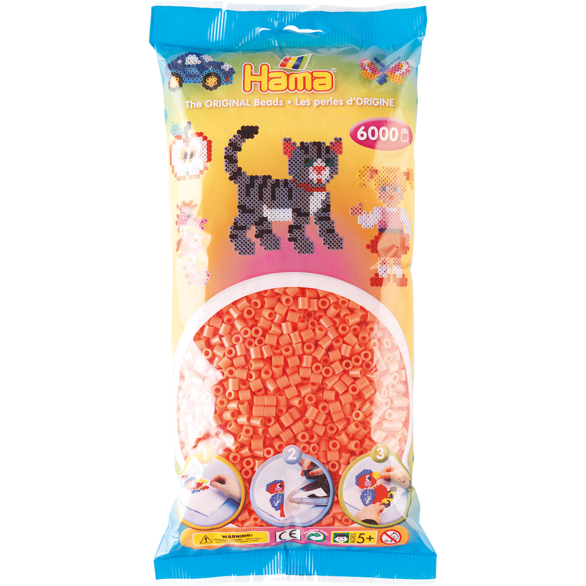 Hama Midi rørperler - 6.000 stk. Pastel rød