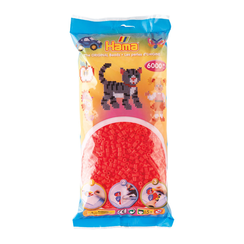 Hama Midi rørperler Ceriserød 6000 stk
