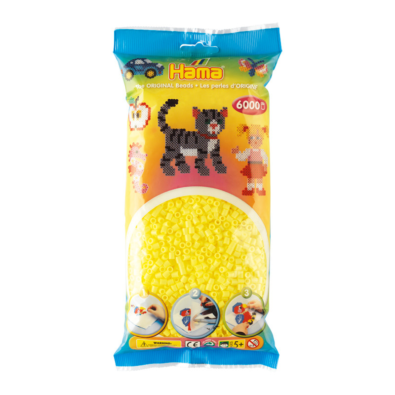 Hama Midi rørperler - 6.000 stk., Gul pastel