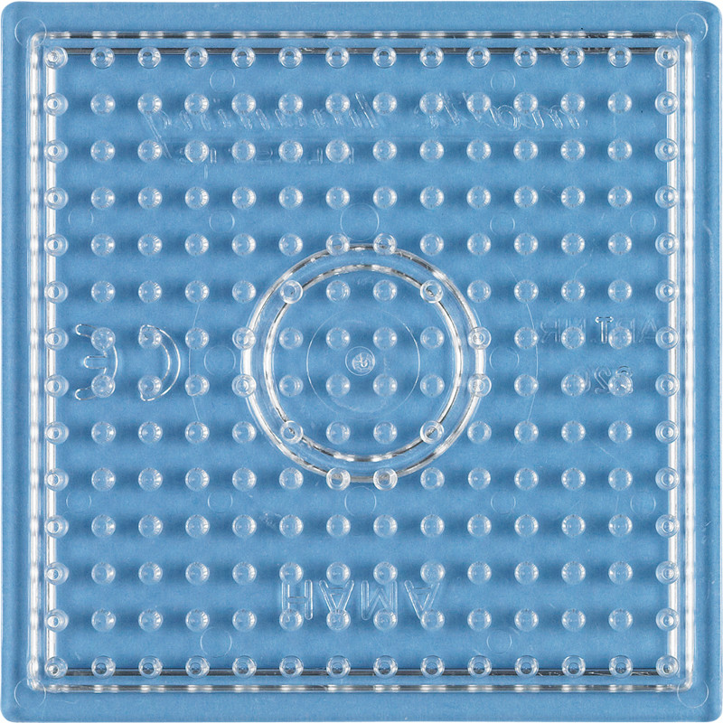 Hama stiftplade lille firkant 7 x 7 cm. transparent