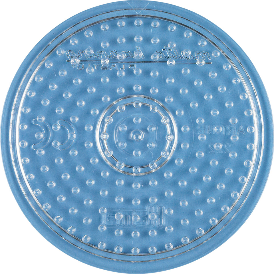 Hama stiftplade lille rund Ø8 cm. transparent