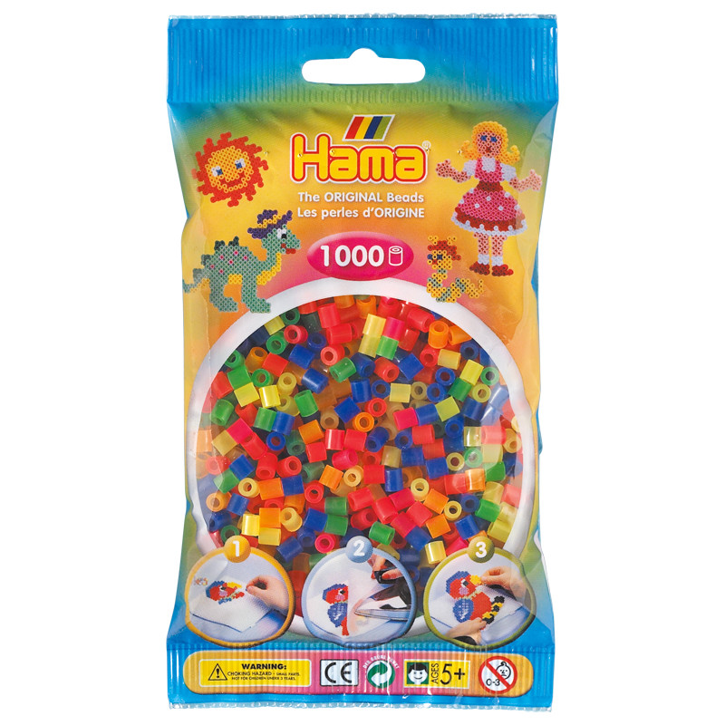 Hama Midi rørperler neon 1000 stk.
