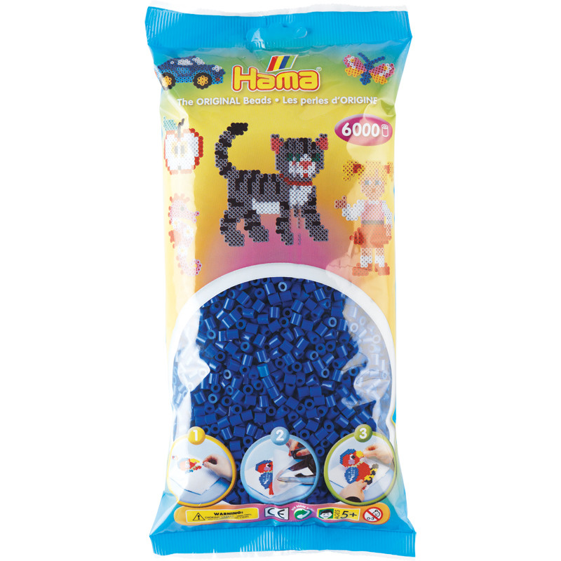 Hama Midi rørperler blå 6000 stk.