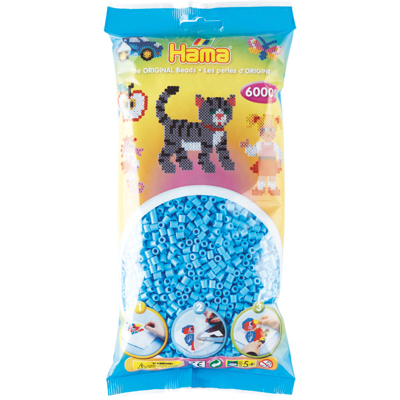 Hama Midi rørperler blå pastel 6000 stk.