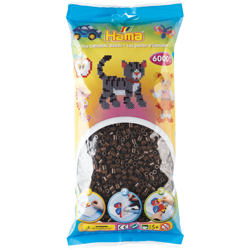 Hama Midi rørperler brun 6000 stk.