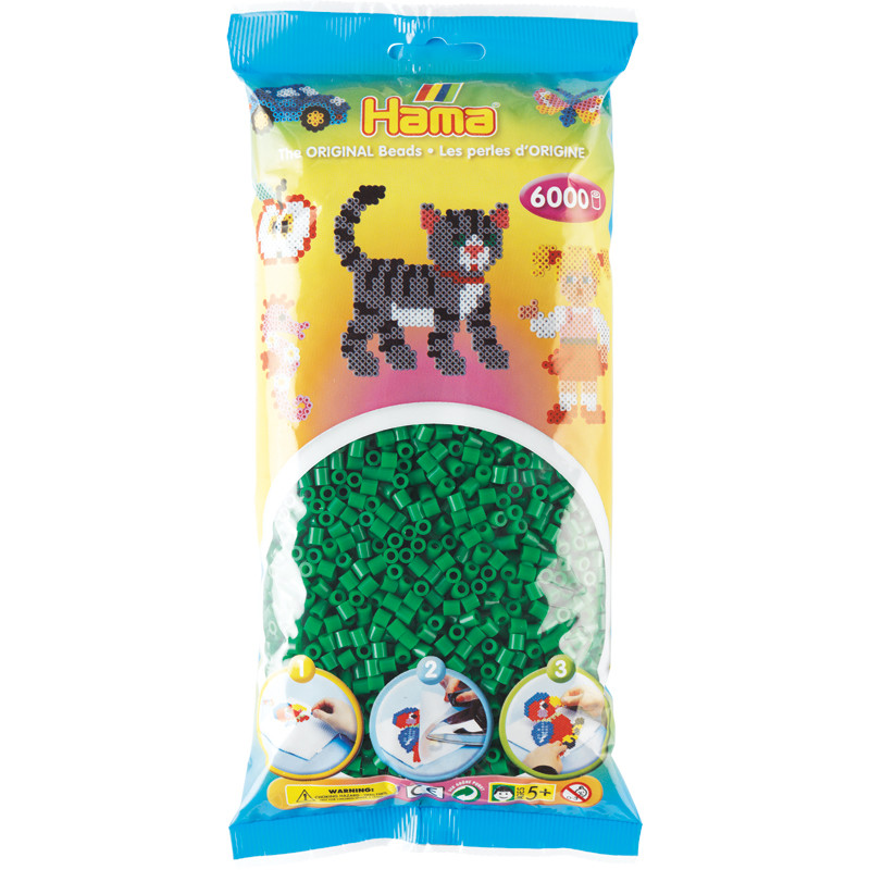 Hama Midi rørperler grøn 6000 stk.