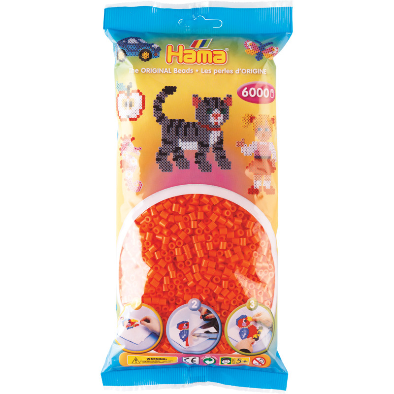Hama Midi rørperler orange 6000 stk.