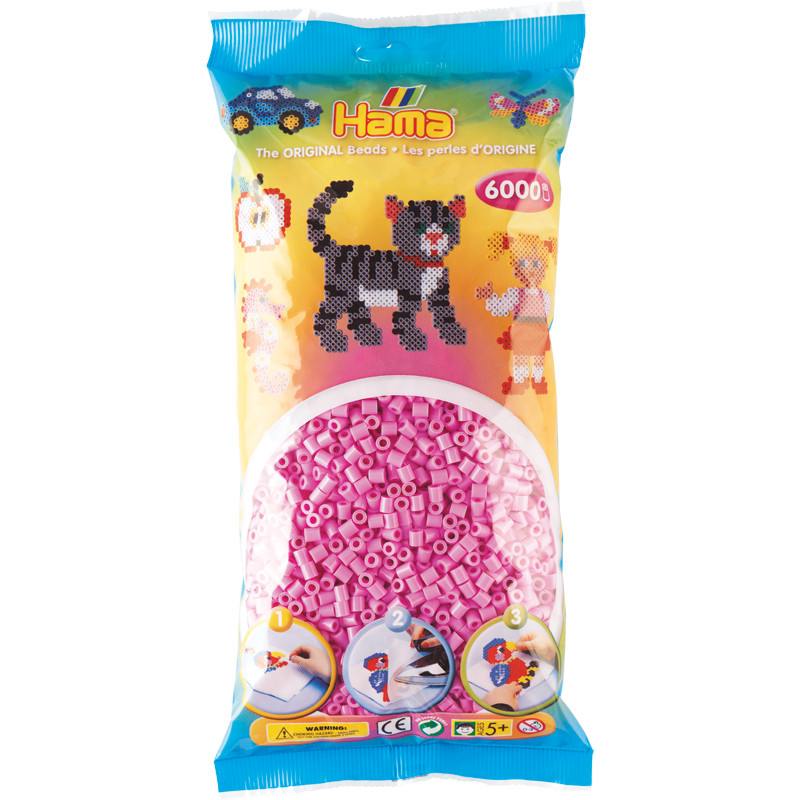 Hama Midi rørperler pink pastel 6000 stk.