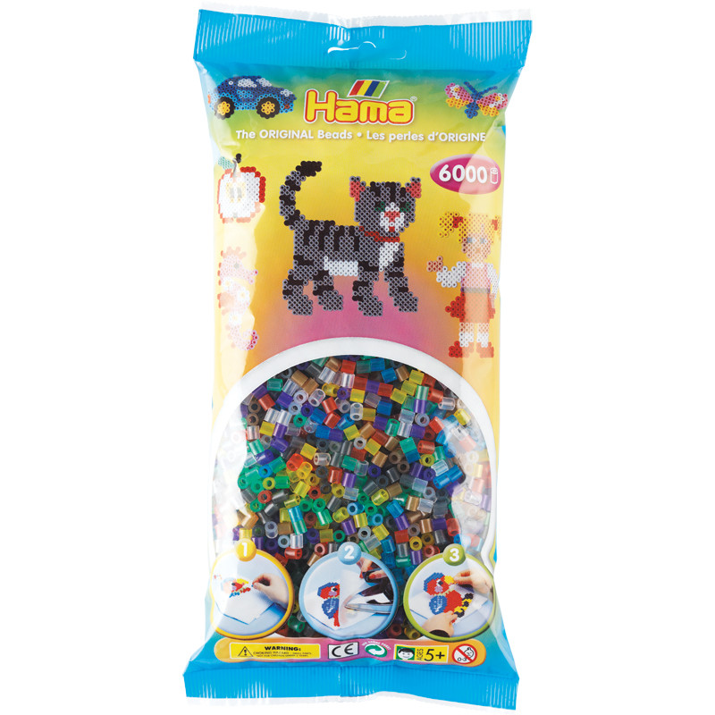 Hama Midi rørperler transparent mix 53 6000 stk.