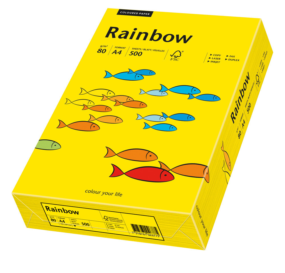 Rainbow kulørt kopipapir 80 g. A3 mørk gul 18