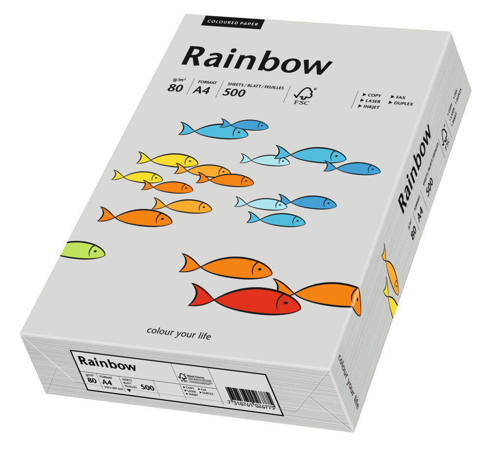 Rainbow kulørt kopipapir 80 g. A3 grå 96