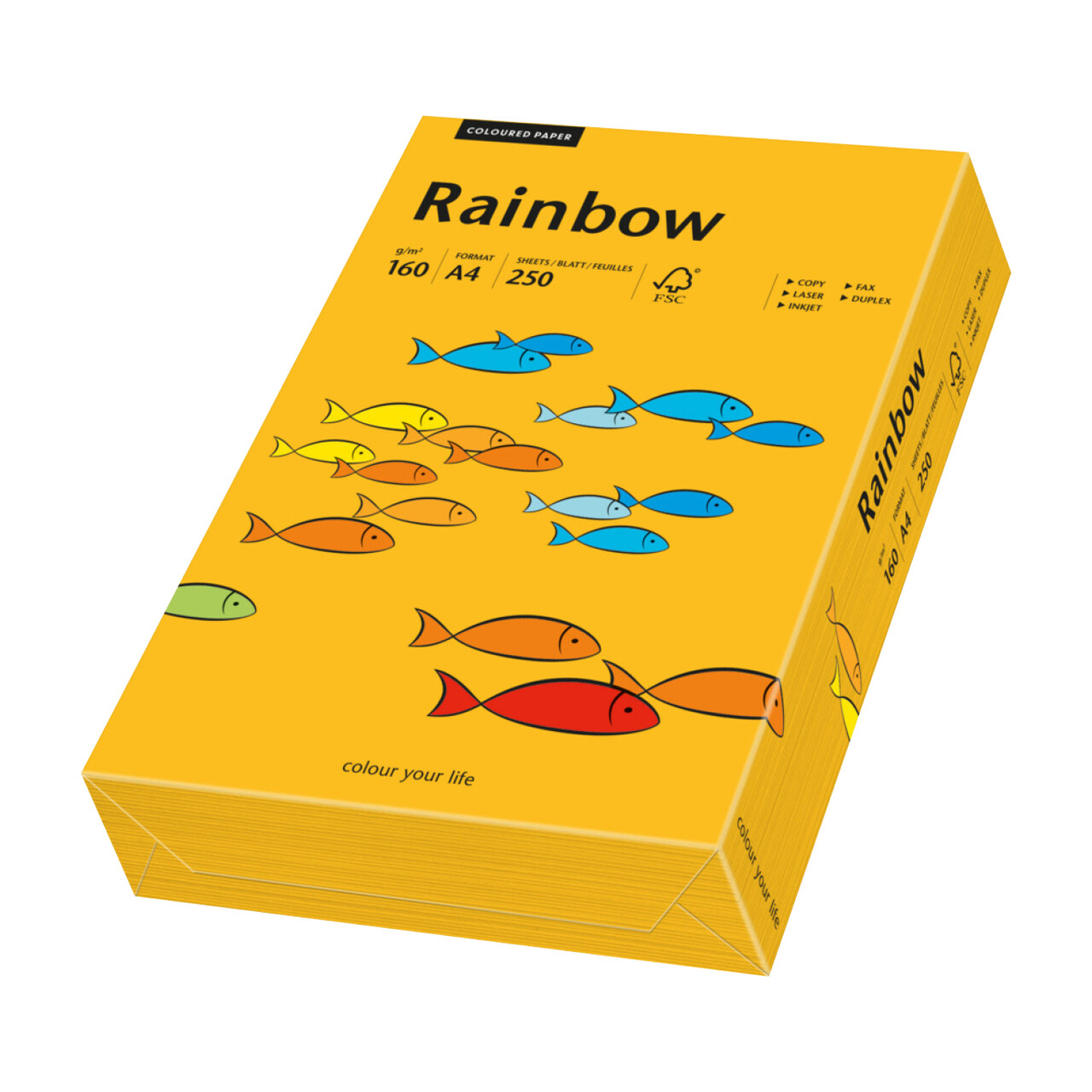 Rainbow kulørt kopiappir 160 g. A4 orange 22