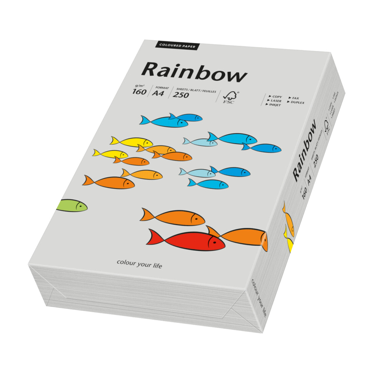 Rainbow kulørt kopipapir 160 g. A4 grå 96, 250 ark