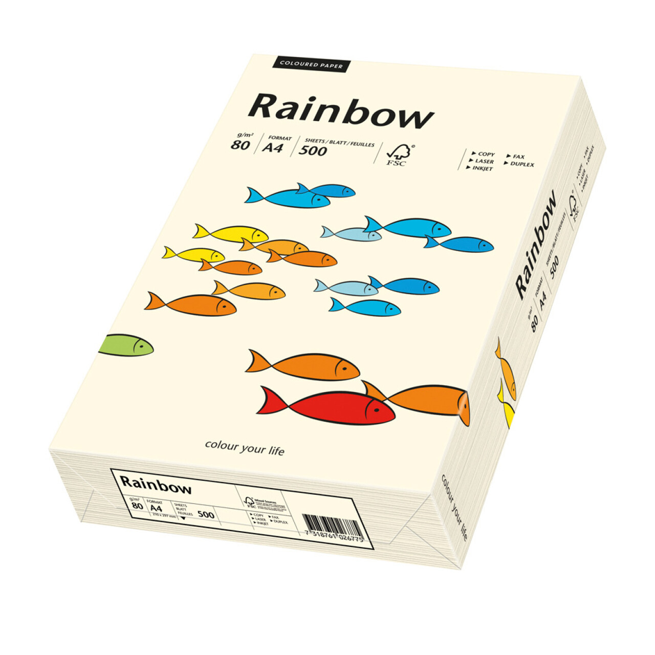 Rainbow kulørt kopipapir 80 g. A4 chamois 06