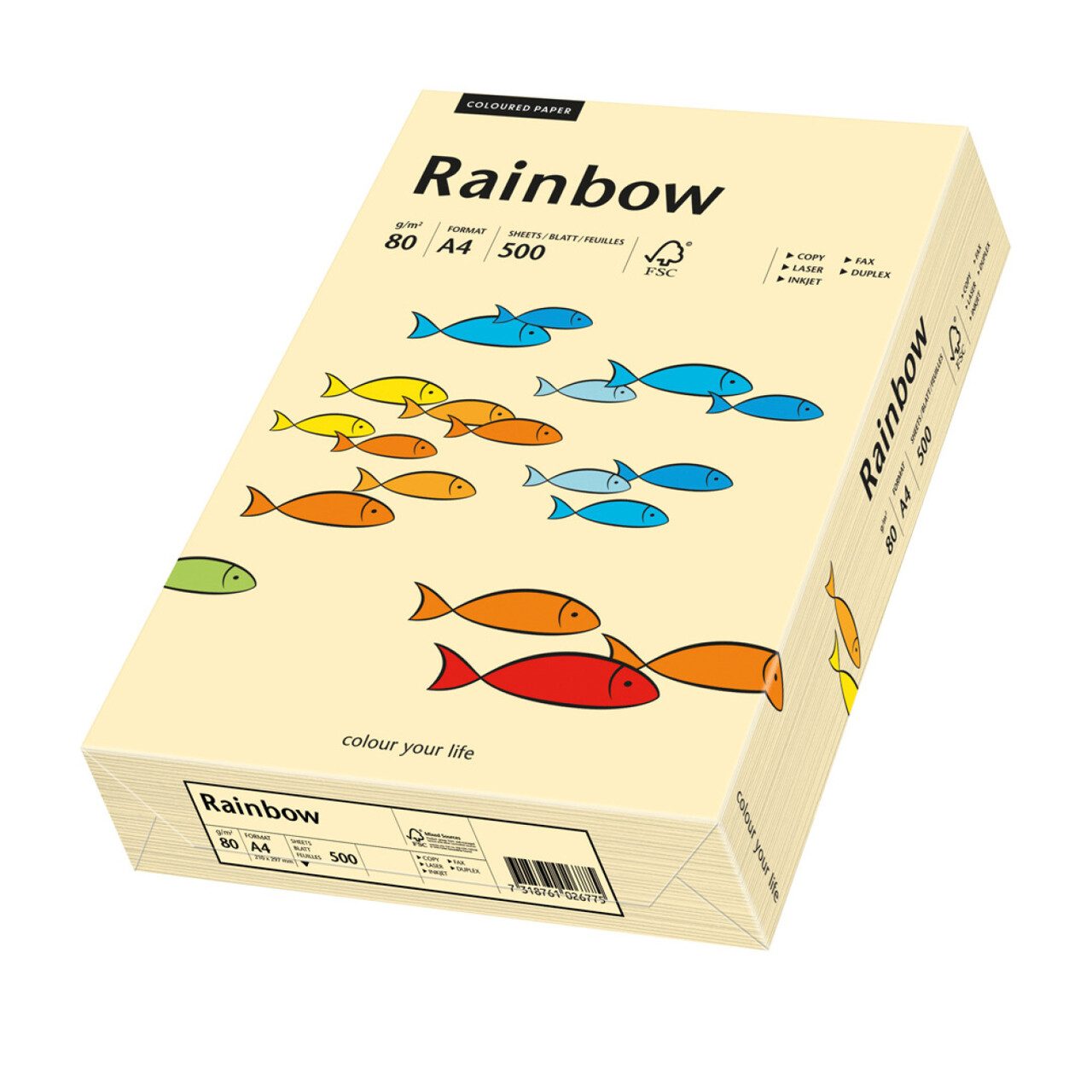Rainbow kulørt kopipapir 80 g. A4 chamois 06