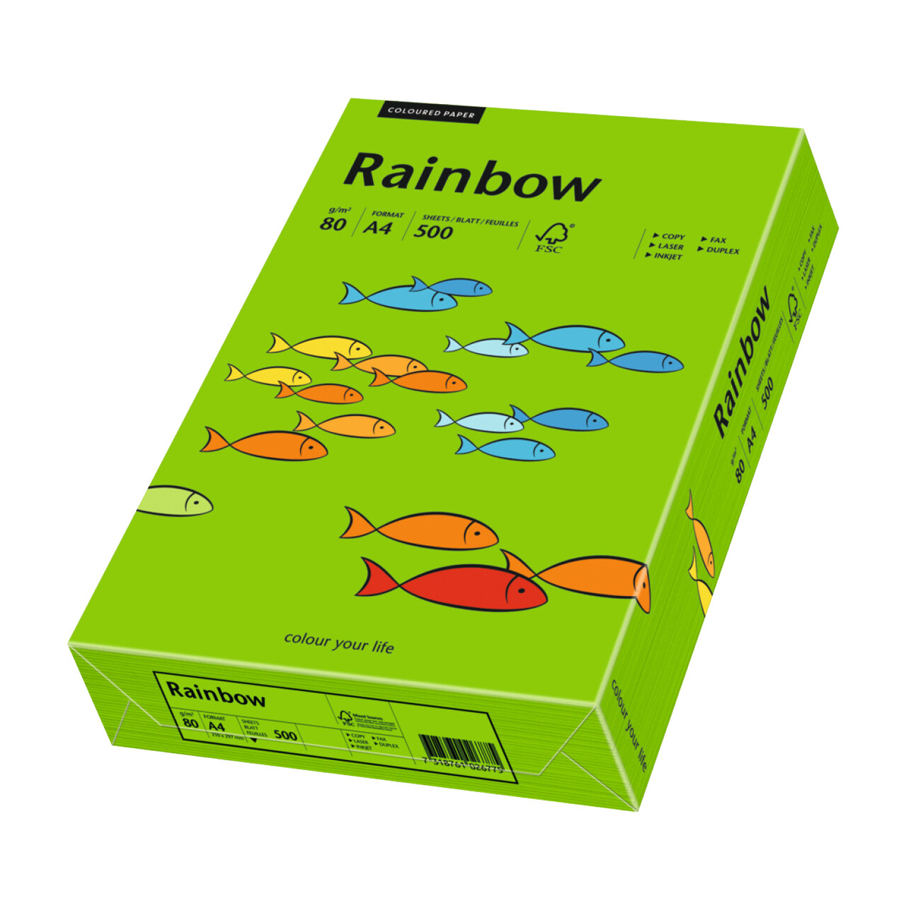 Rainbow kulørt kopipapir 80 g. A4 mørk grøn 78