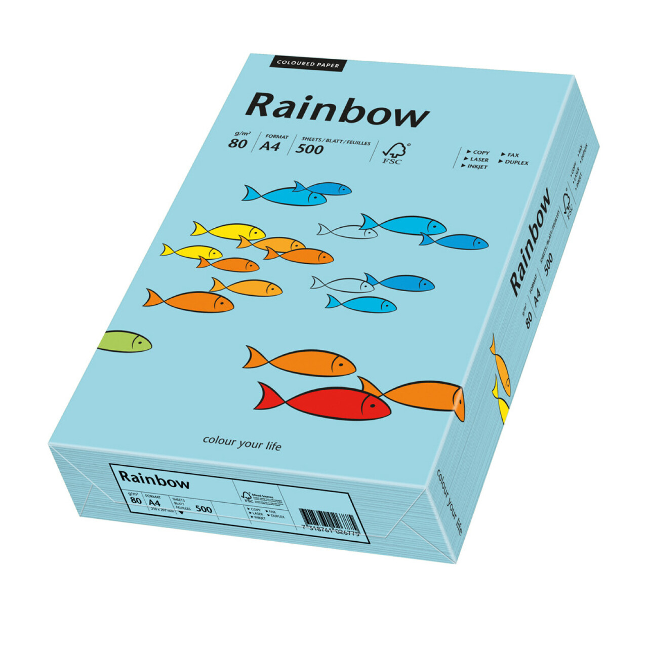 Rainbow kulørt kopipapir 80 g. A4 ocean blå 84