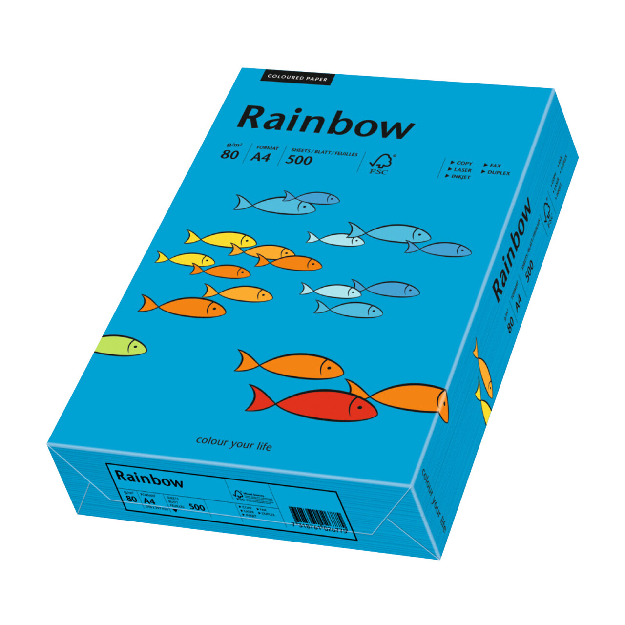 Rainbow kulørt kopipapir 80 g. A4 mørk blå 88