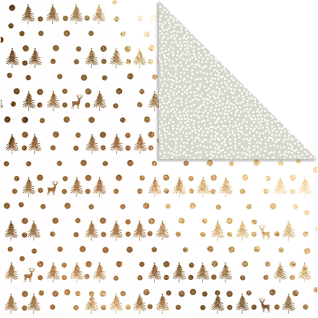 Designpapir Ark 30 5x30 5 Cm 180 G Guld Hjorte