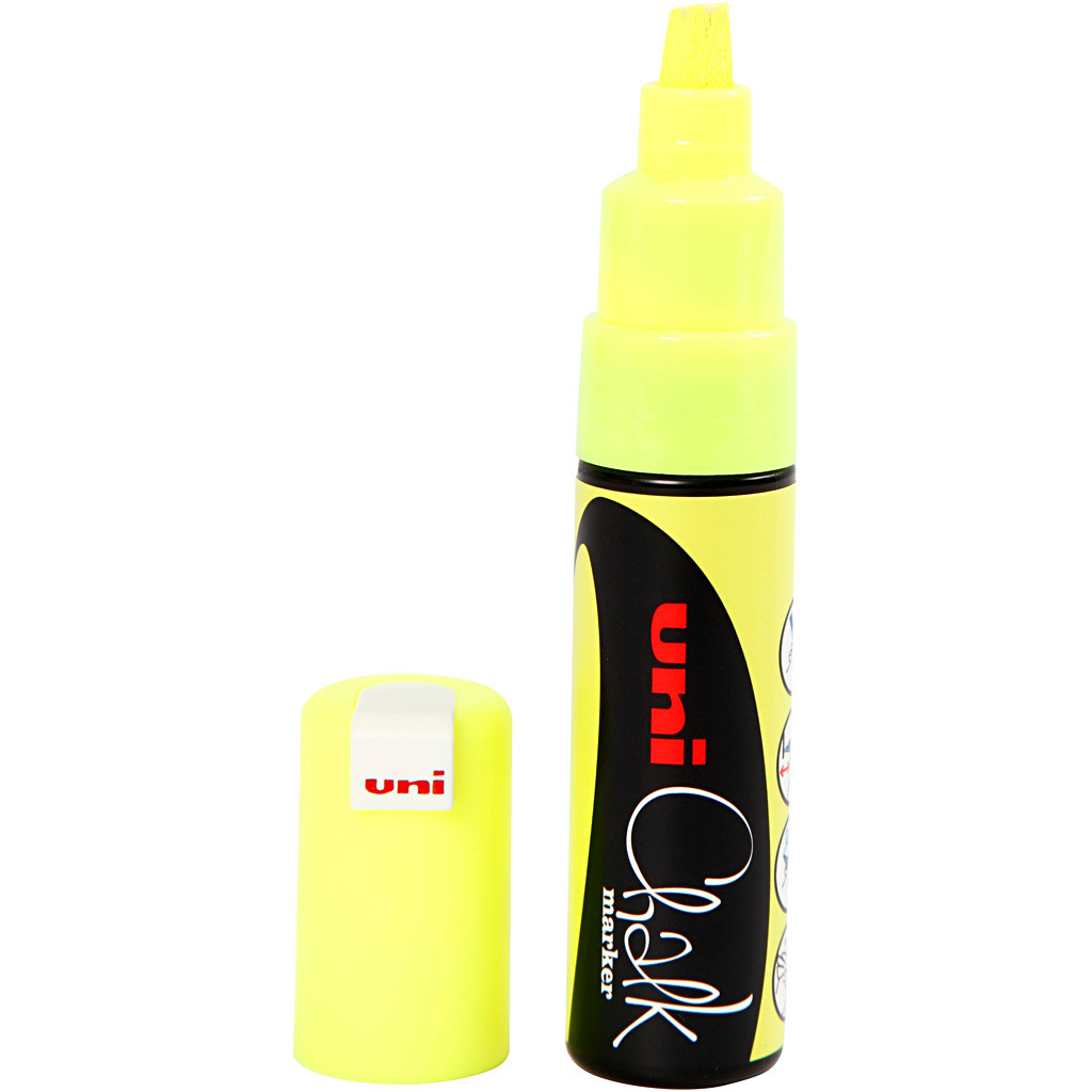 Chalkmarker Uni-ball PWE-8K fluo gul stregbr. 8mm