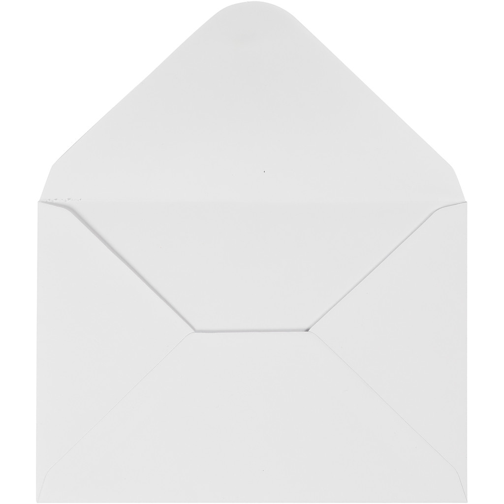 Kuvert, str. 11,5x16 cm, 110 g, hvid, 10stk. billede