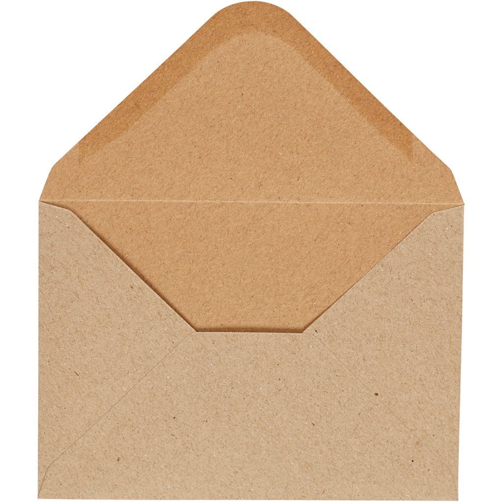 Kuvert, str. 11,5x16 cm, 110 g, natur, 10stk. billede