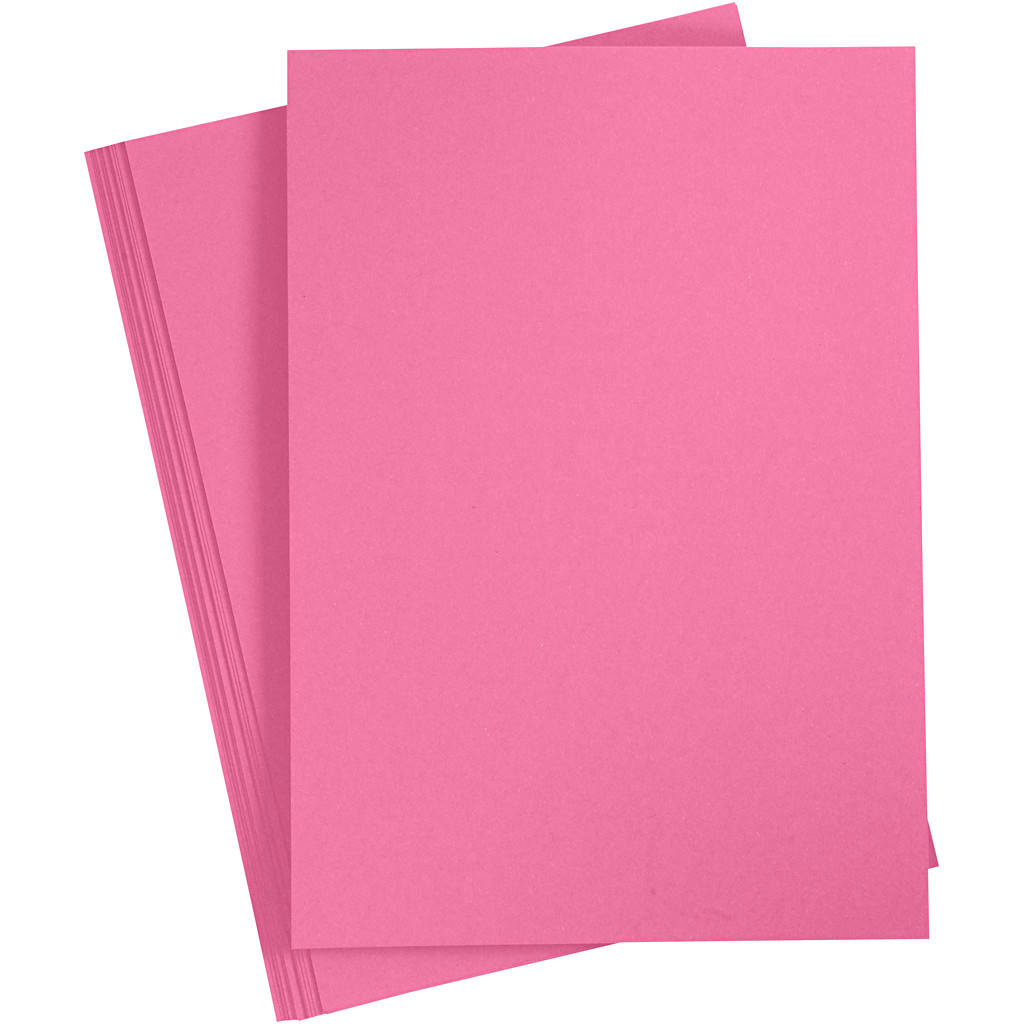Karton, A4 210x297 mm, 220 g, pink, 10stk. billede