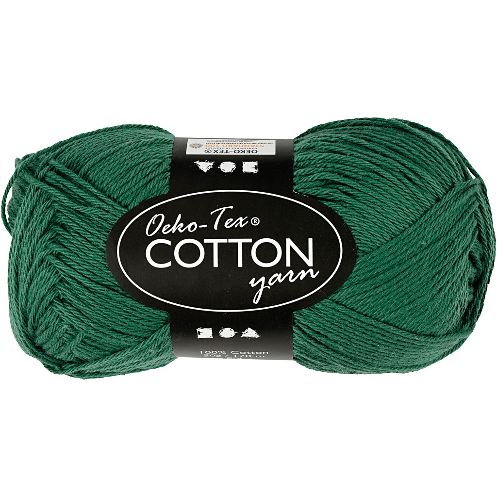 Bomuldsgarn - Nr. 8/4 - Mørk Grøn - L 170 M - 50 G