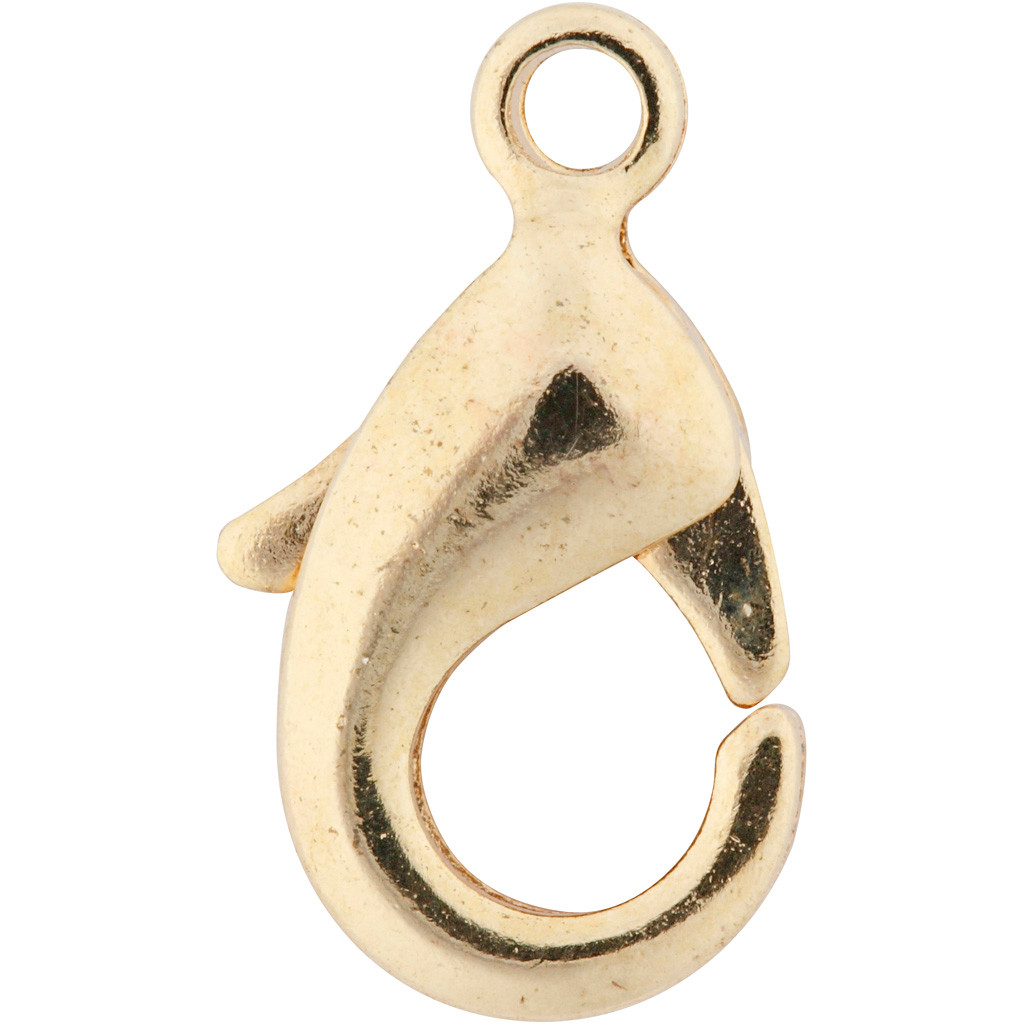 Karabinhage, L: 10,1 mm - Forgyldt, 5 stk. billede