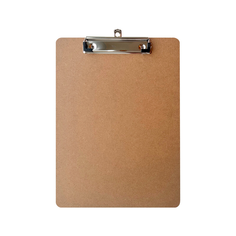 Nova clipboard A4 -  MDF plade med kraftig klemme, holder op til 75 ark