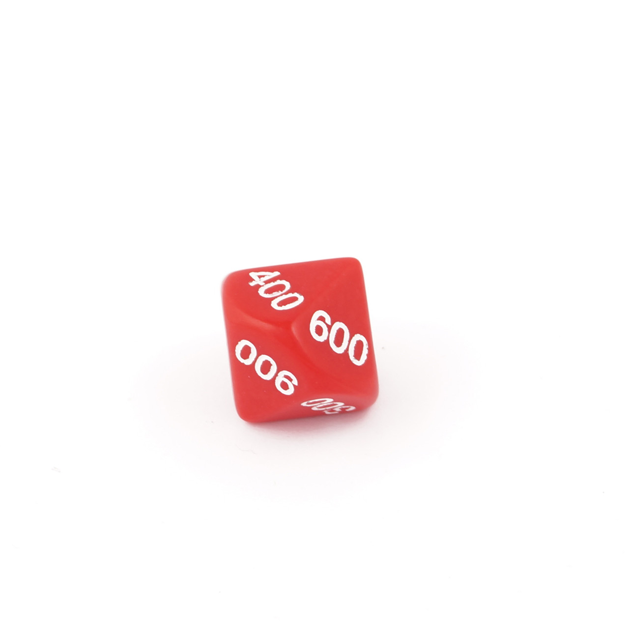 Billede af 10 sidet terning med hele 100&apos;er - Rød/Hvid, 10 stk.