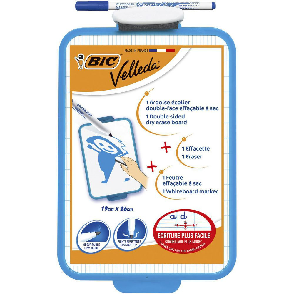 BIC Velleda whiteboard tavle, 19 x 29 cm - Incl marker og visker