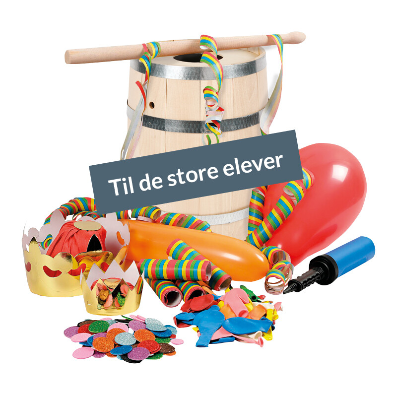 Fastelavnstønde inkl. dekosæt, 44 cm, bøg. billede