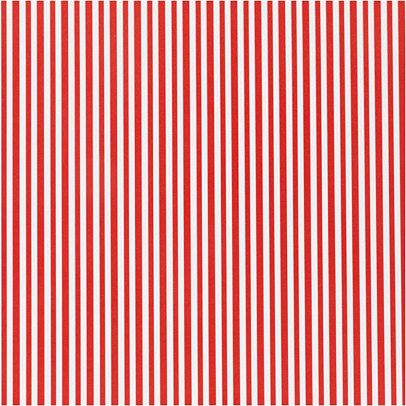 Gavepapir, Striber, B: 50 cm, 80 g, rød/hvid, 100 billede