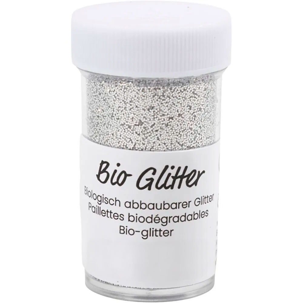 Bio-glitter, sølv, 20 g/ 1 ds. billede