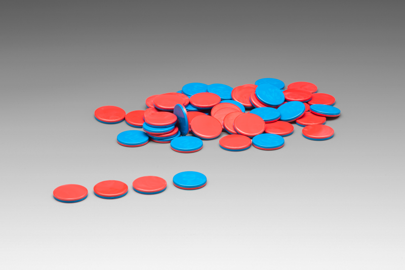 Tælle brikker rød/blå (50 stk)